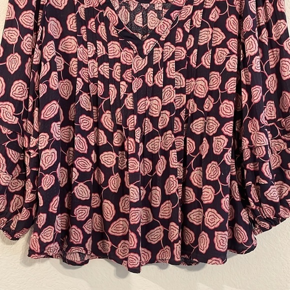 Anthropologie Maeve Women Tunic Top Small Cathy Purple Floral Cottagecore Boho - Picture 8 of 17